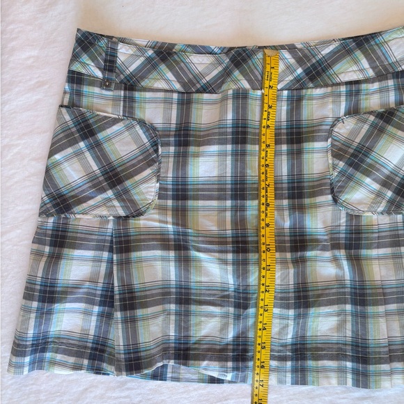 Women’s Lole Plaid Adjustable Waist Back Zip Pockets Tennis Skort Short Size 12 - Picture 9 of 15